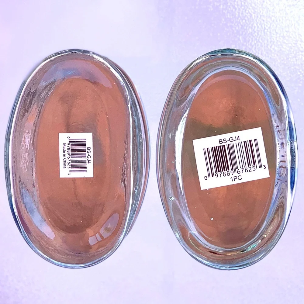 Glass Oval Vanity Jars with Lids ~ Set of 2